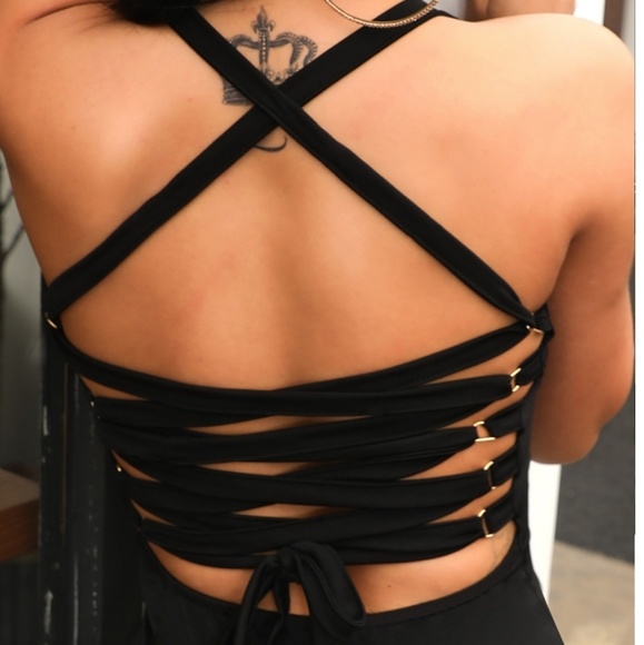 sexy bandage strappy back bodycon dress